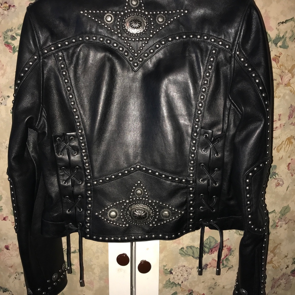 CRIPPLE CREEK Designer Studded Leather Jacket - Picture 2 of 8